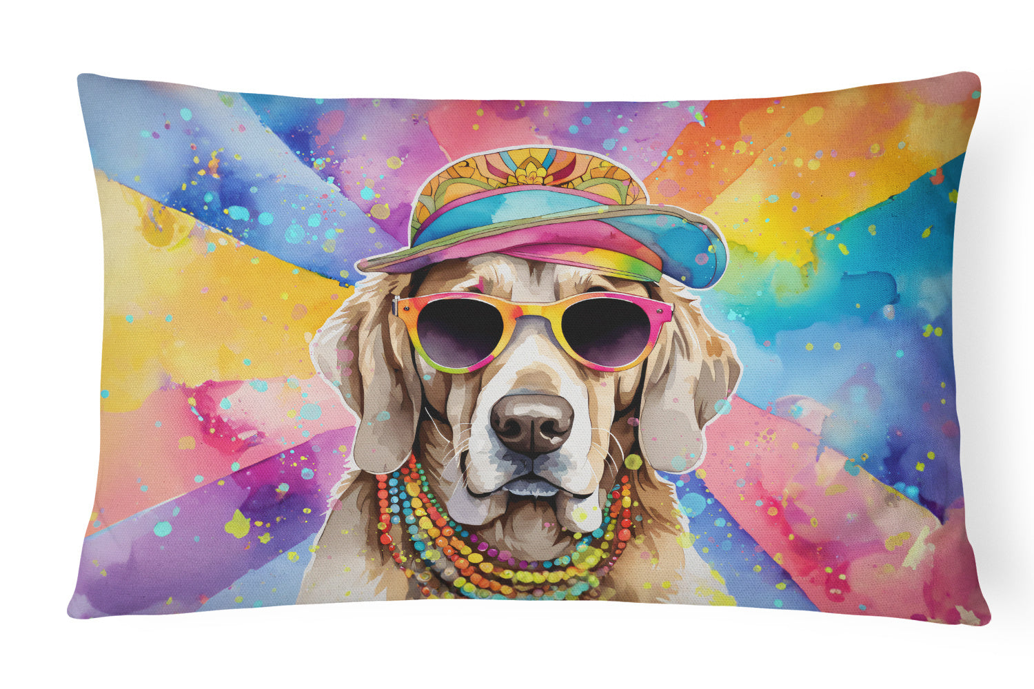 Hippie Dawg Throw Pillow Throw Pillow for Indoor Couch Bed Outdoor Patio Washable, Weimaraner 2568,12Hx16W