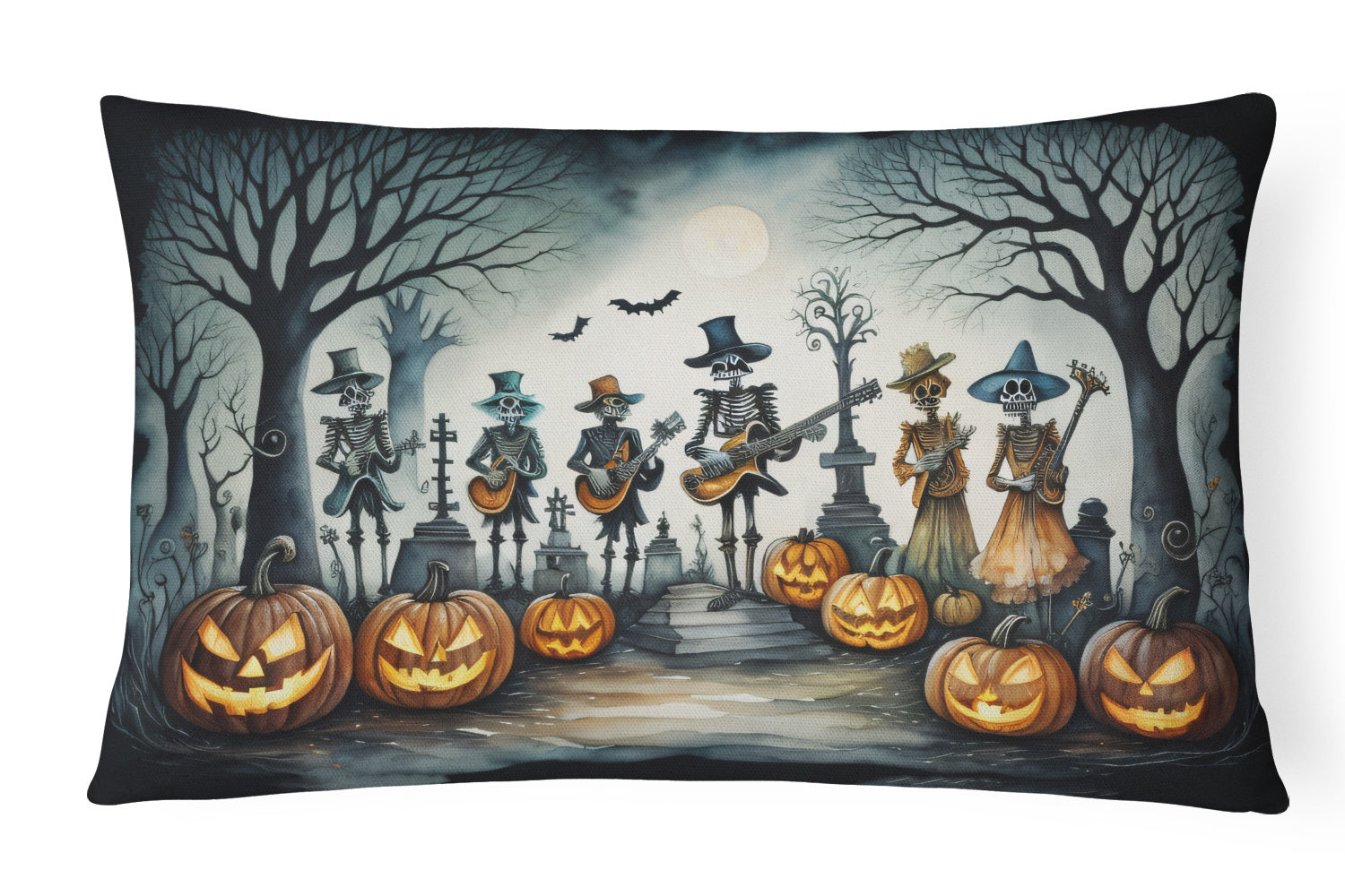 More Spooky Halloween Throw Pillow Throw Pillow for Indoor Couch Bed Outdoor Patio Washable, Mariachi Band 2260,12Hx16W