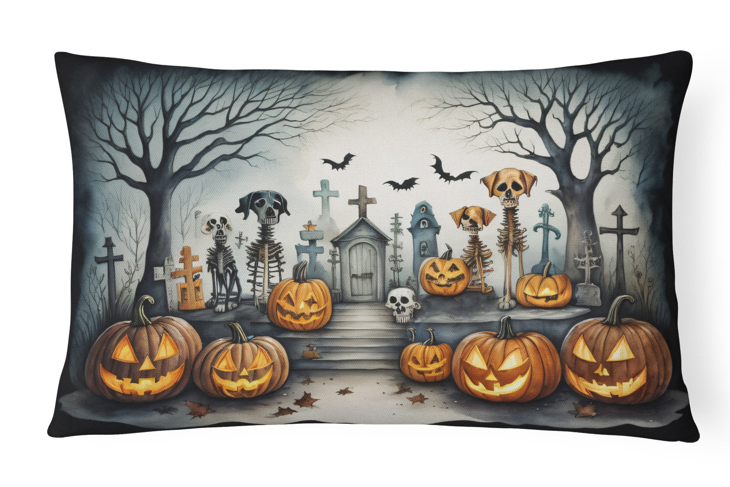 More Spooky Halloween Throw Pillow Throw Pillow for Indoor Couch Bed Outdoor Patio Washable, Pet Cemetery 2270,12Hx16W