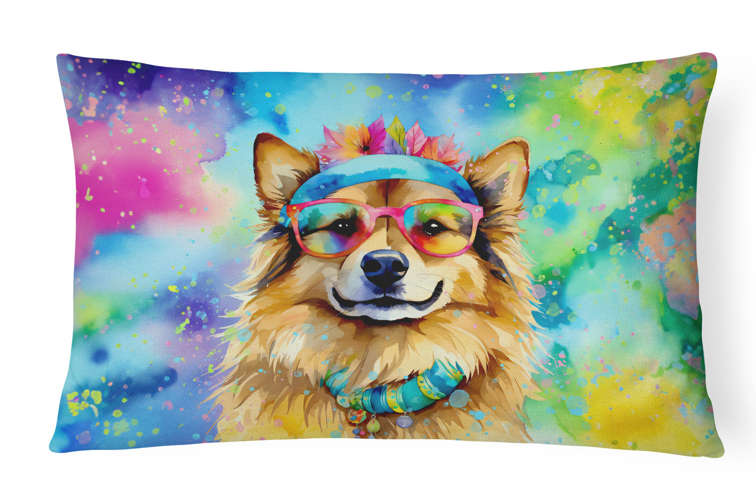 Hippie Dawg Throw Pillow Throw Pillow for Indoor Couch Bed Outdoor Patio Washable, Hippie Dawg 2584,12Hx16W