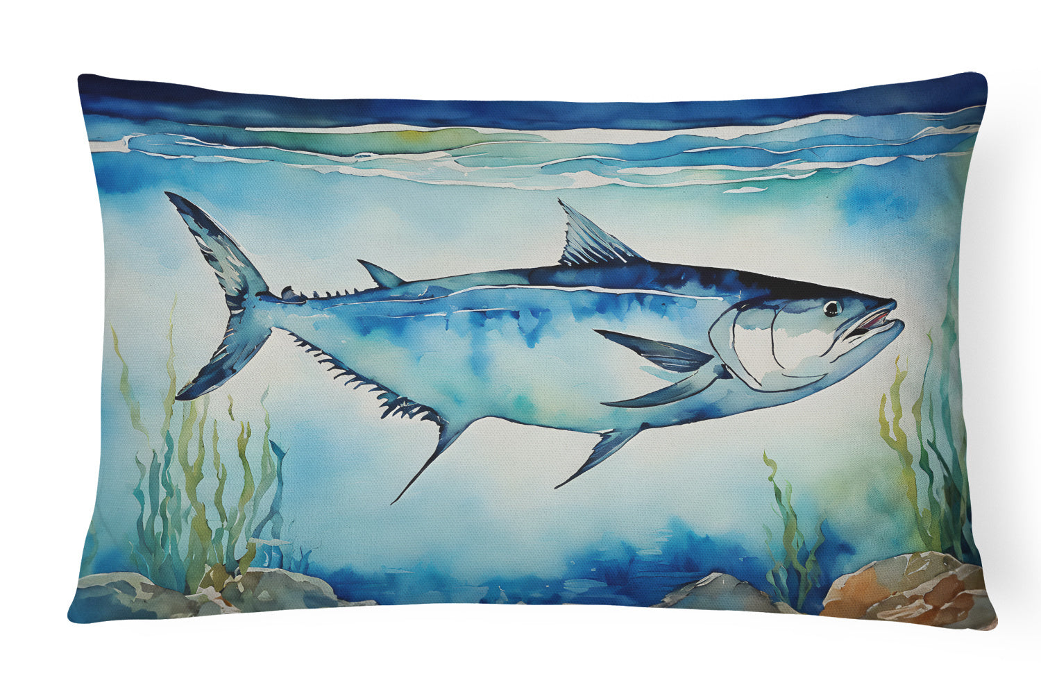 Nautical Collection Throw Pillow Throw Pillow for Indoor Couch Bed Outdoor Patio Washable, Bluefin Tuna 2771,12Hx16W