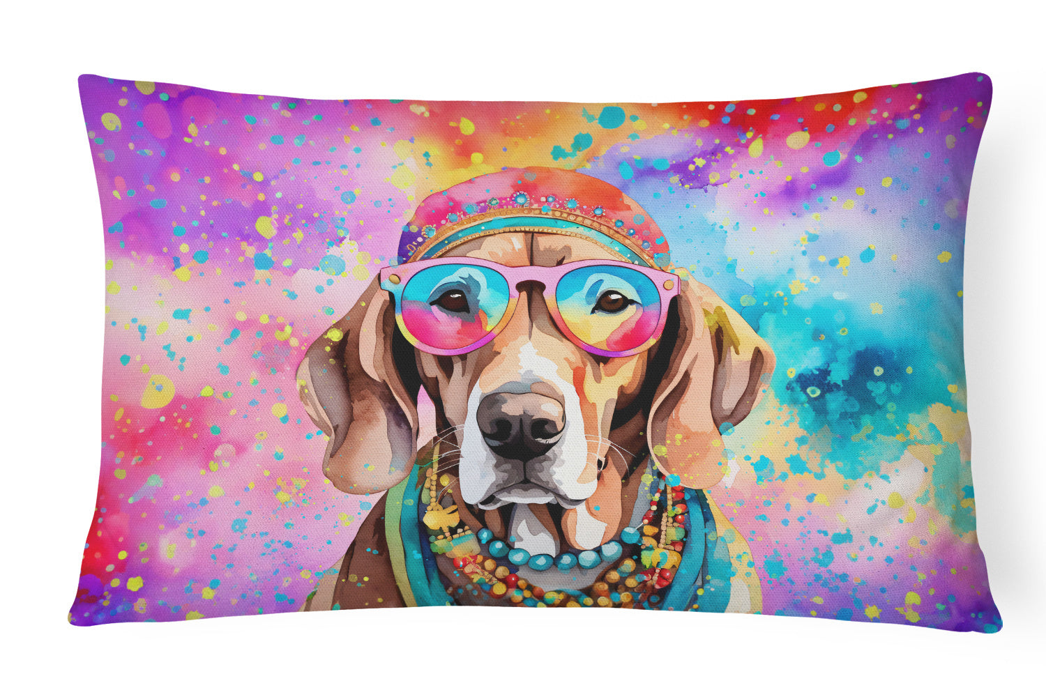 Hippie Dawg Throw Pillow Throw Pillow for Indoor Couch Bed Outdoor Patio Washable, Weimaraner 2567,12Hx16W