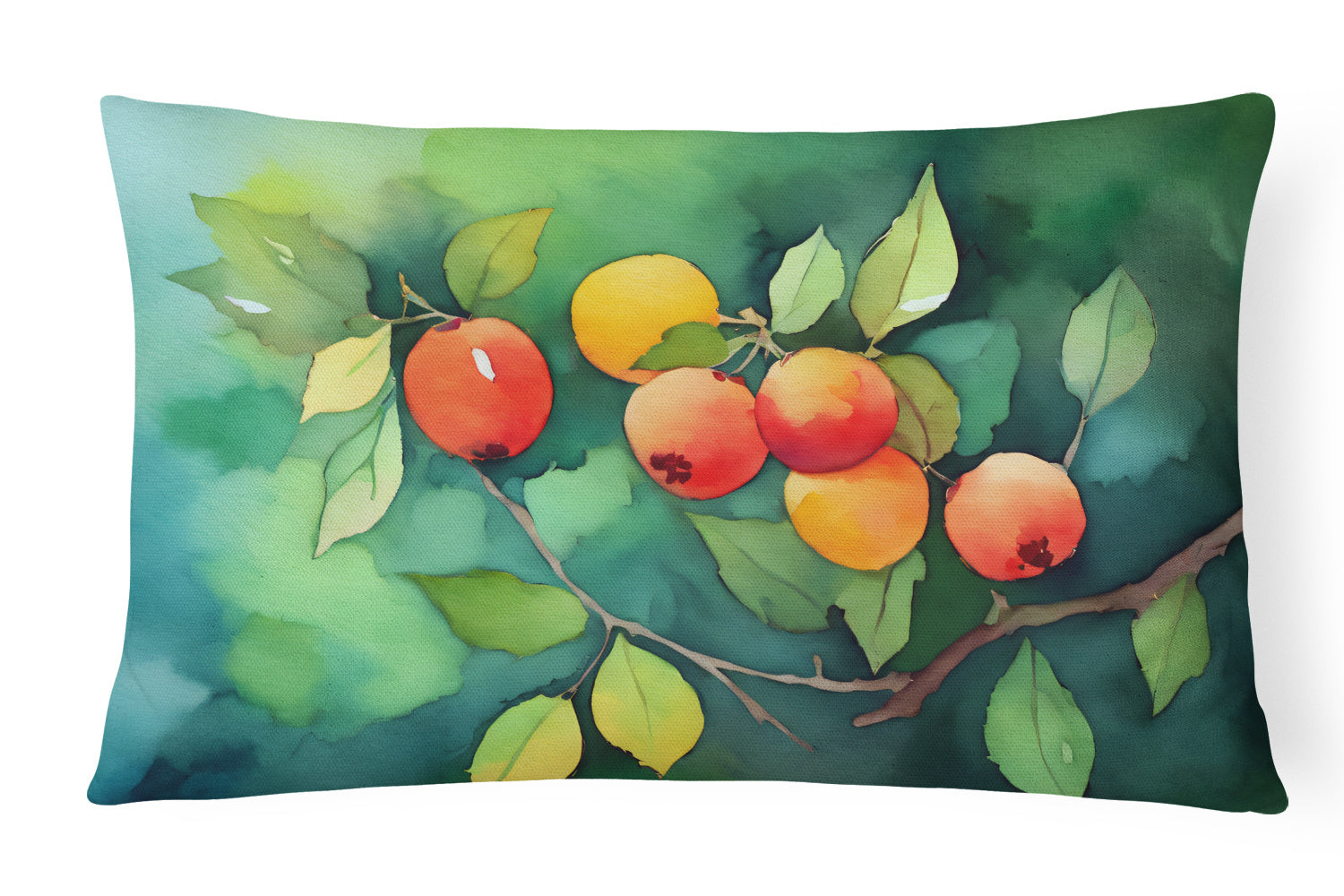 State Watercolor Flowers Throw Pillow Throw Pillow for Indoor Couch Bed Outdoor Patio Washable, Missouri Hawthorns 1677,12Hx16W