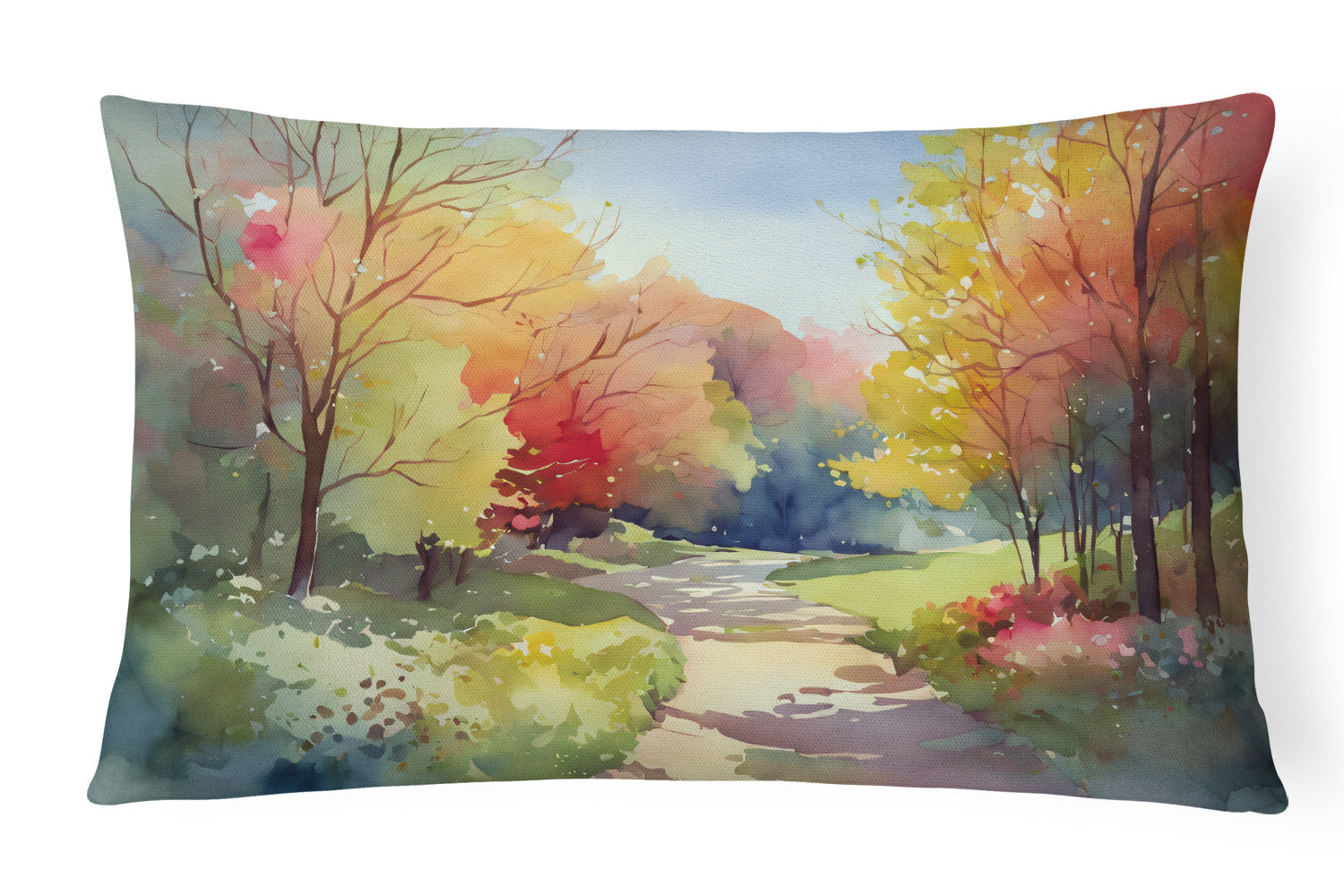 State Watercolor Flowers Throw Pillow Throw Pillow for Indoor Couch Bed Outdoor Patio Washable, North Carolina Dogwoods 1694,12Hx16W