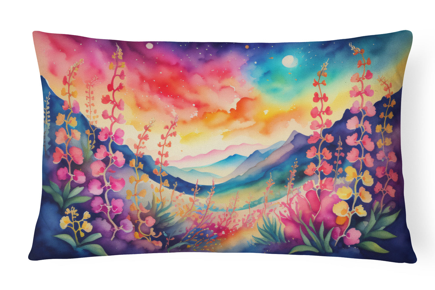 Flowers in Color Throw Pillow Throw Pillow for Indoor Couch Bed Outdoor Patio Washable, Snapdragon,12Hx16W