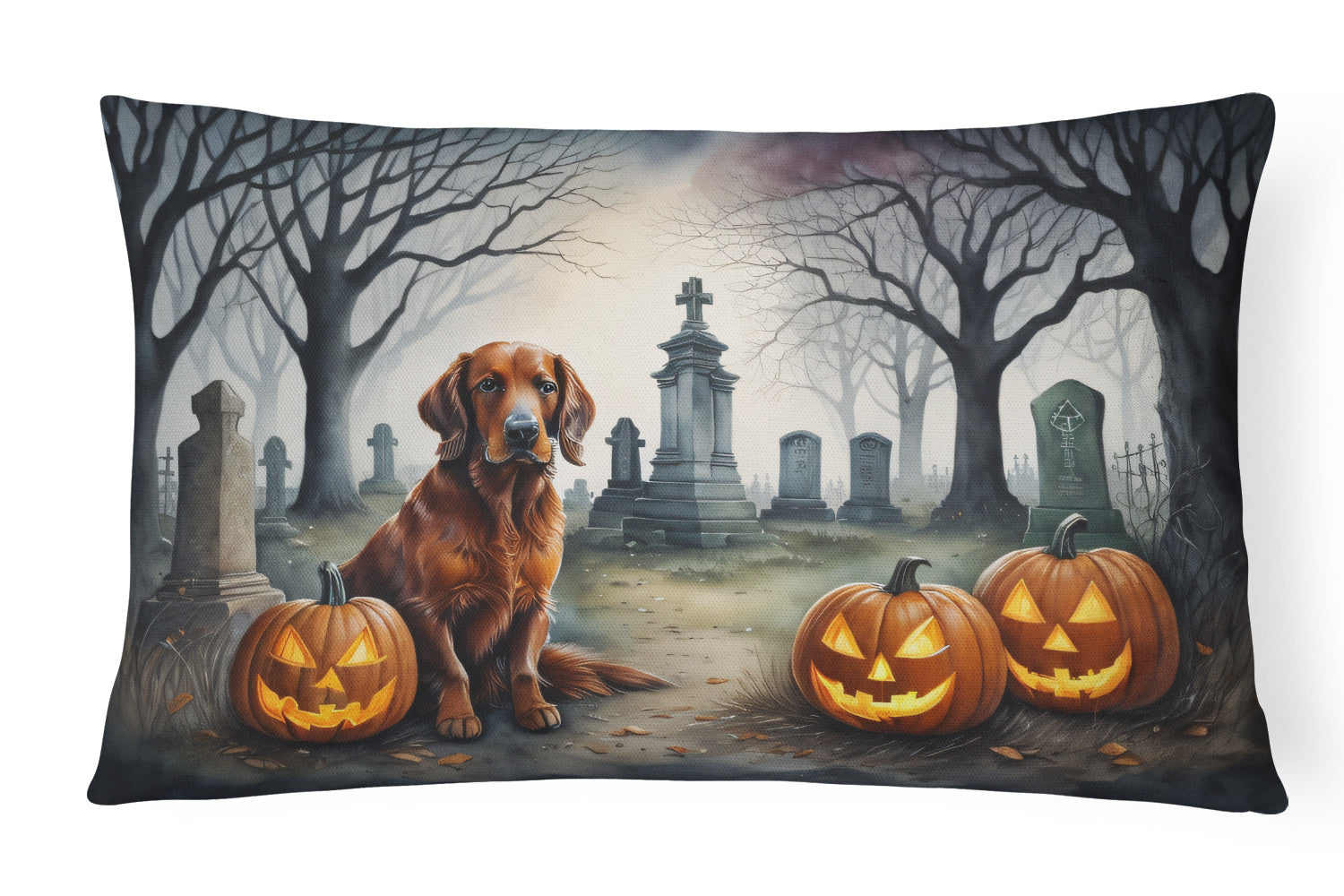 Spooky Halloween Throw Pillow Throw Pillow for Indoor Couch Bed Outdoor Patio Washable, Irish Setter 2044,12Hx16W