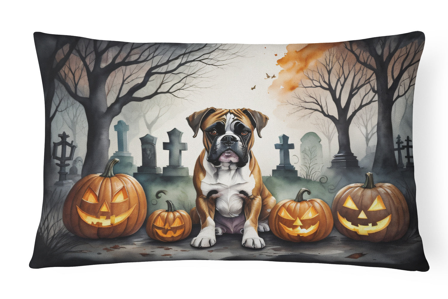 Spooky Halloween Throw Pillow Throw Pillow for Indoor Couch Bed Outdoor Patio Washable, Boxer 2026,12Hx16W