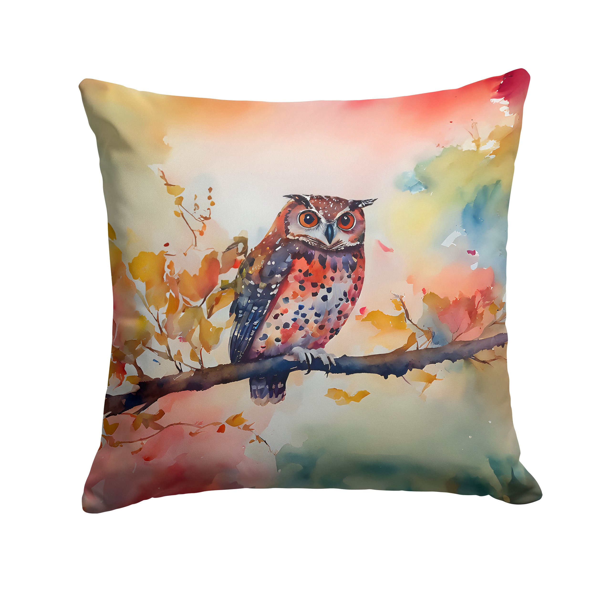 Elf Owl Throw Pillow Machine Washable, Indoor Outdoor Decorative Pillow for Couch, Bed or Patio, 14Hx14W