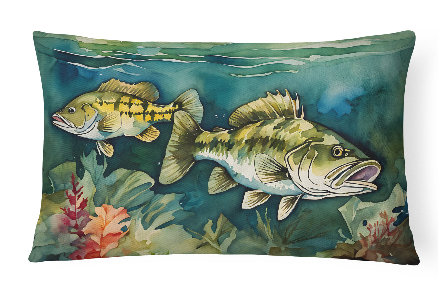 Nautical Collection Throw Pillow Throw Pillow for Indoor Couch Bed Outdoor Patio Washable, Smallmouth Bass 2826,12Hx16W