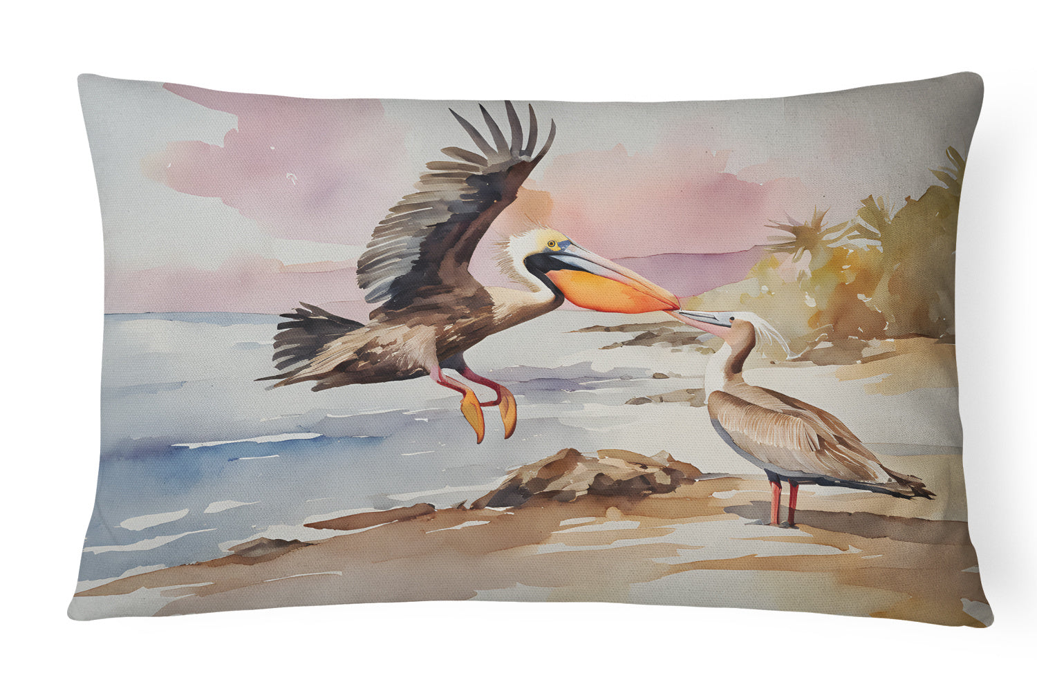 Nautical Collection Throw Pillow Throw Pillow for Indoor Couch Bed Outdoor Patio Washable, Pelican 2854,12Hx16W