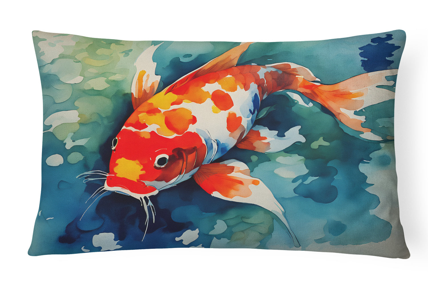 Nautical Collection Throw Pillow Throw Pillow for Indoor Couch Bed Outdoor Patio Washable, Koi Fish 2794,12Hx16W