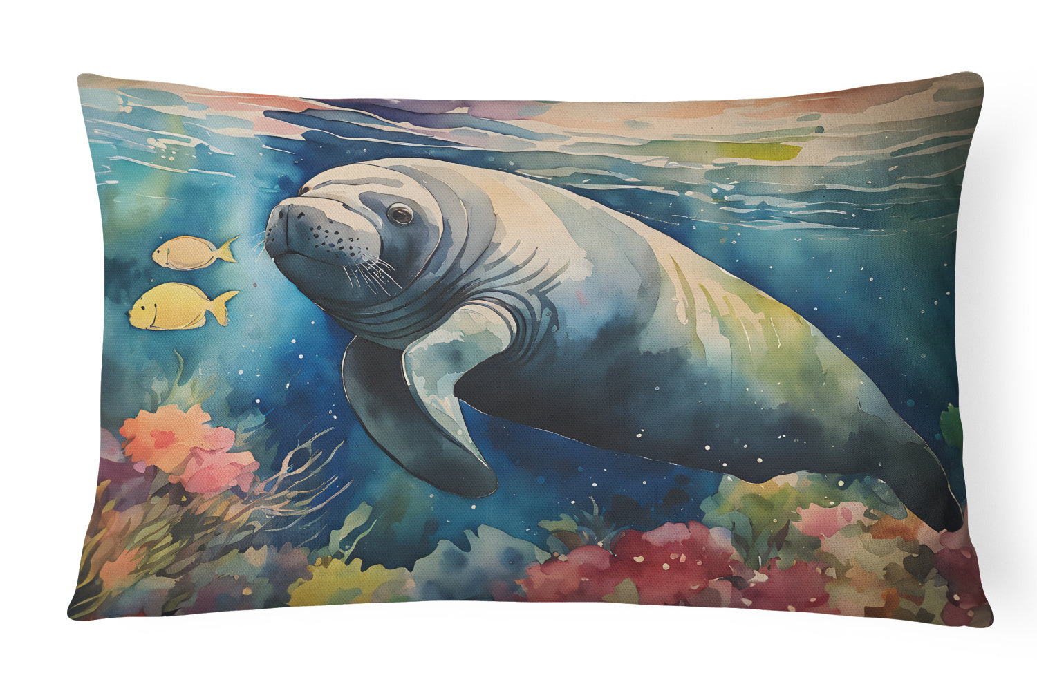 Nautical Collection Throw Pillow Throw Pillow for Indoor Couch Bed Outdoor Patio Washable, Manatee 2813,12Hx16W