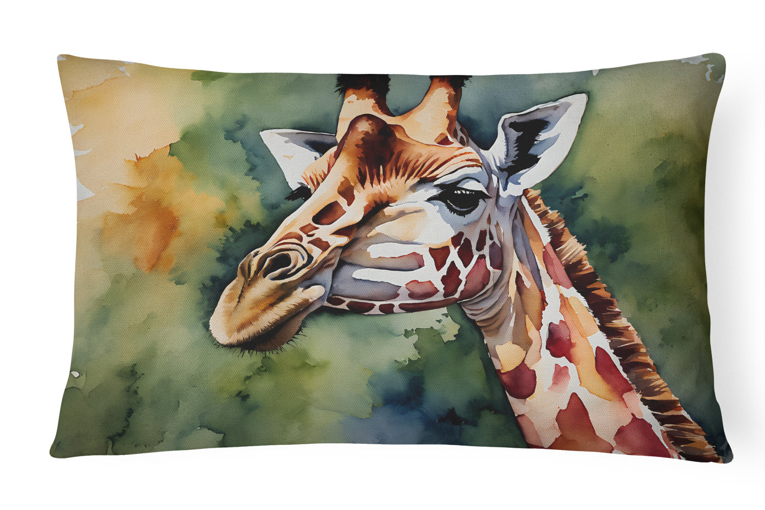 NEW Watercolor Wildlife Throw Pillow Throw Pillow for Indoor Couch Bed Outdoor Patio Washable, Giraffe 2916,12Hx16W