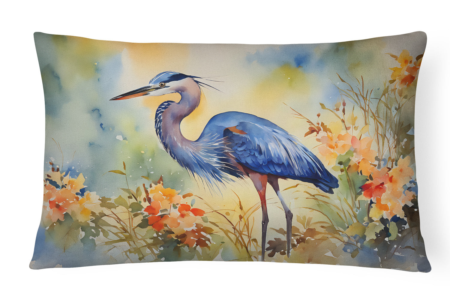 Nautical Collection Throw Pillow Throw Pillow for Indoor Couch Bed Outdoor Patio Washable, Blue Heron 2846,12Hx16W