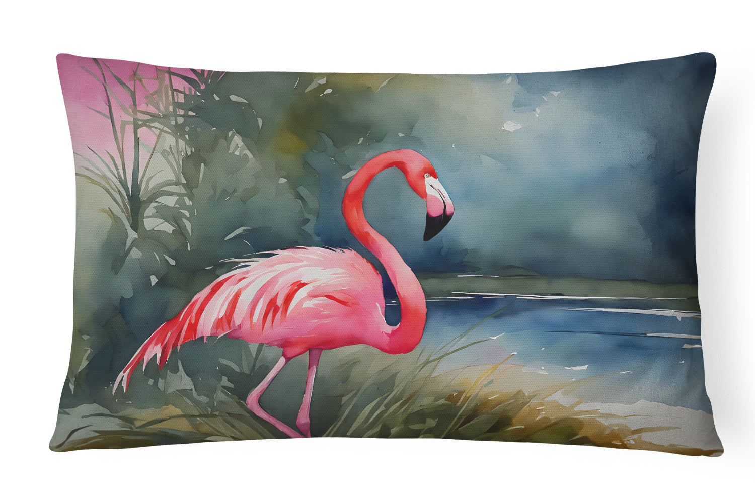 Nautical Collection Throw Pillow Throw Pillow for Indoor Couch Bed Outdoor Patio Washable, Flamingo 2863,12Hx16W