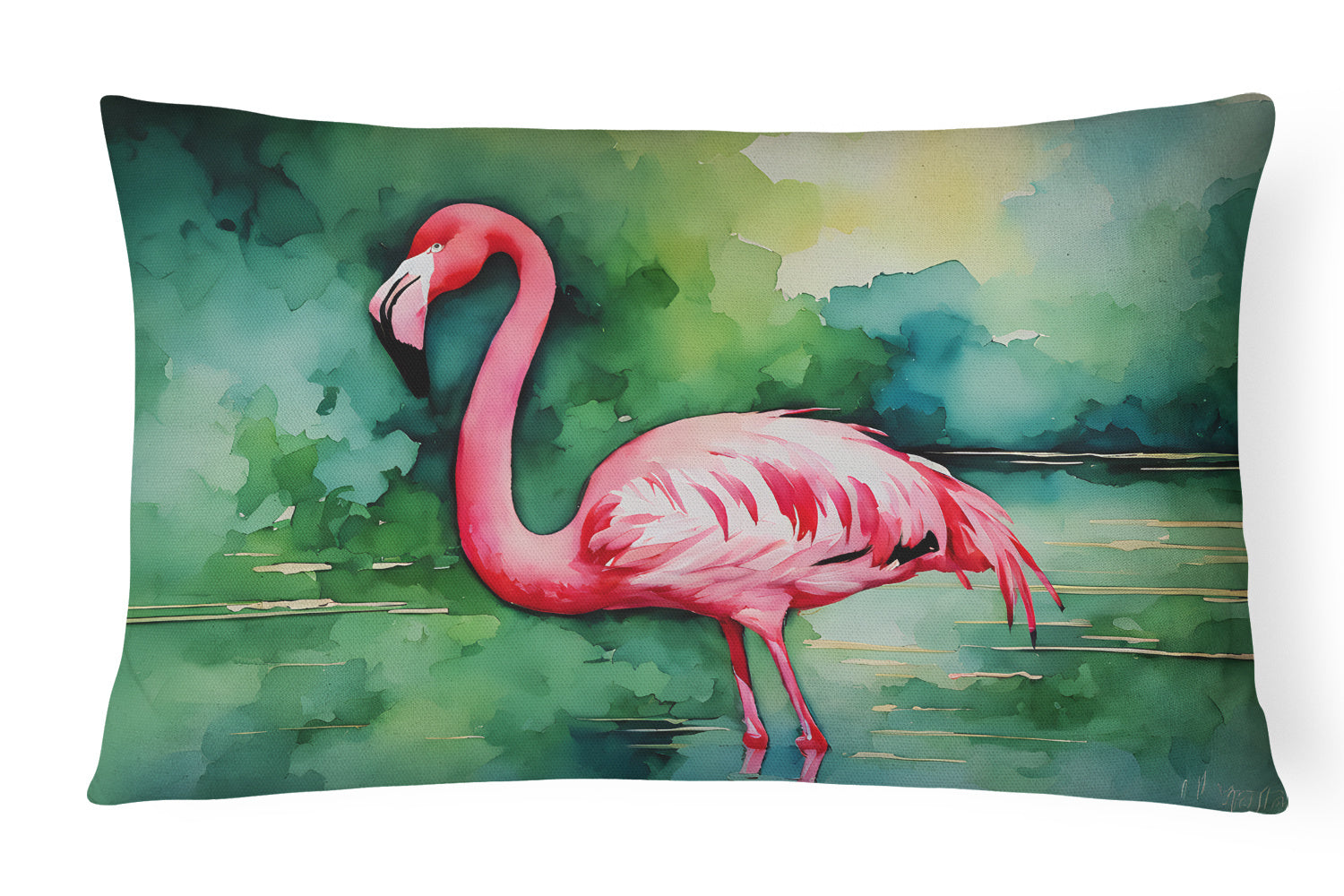 Nautical Collection Throw Pillow Throw Pillow for Indoor Couch Bed Outdoor Patio Washable, Flamingo 2858,12Hx16W