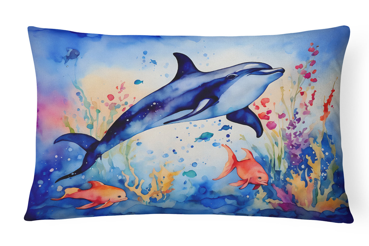 Nautical Collection Throw Pillow Throw Pillow for Indoor Couch Bed Outdoor Patio Washable, Dolphin 2784,12Hx16W