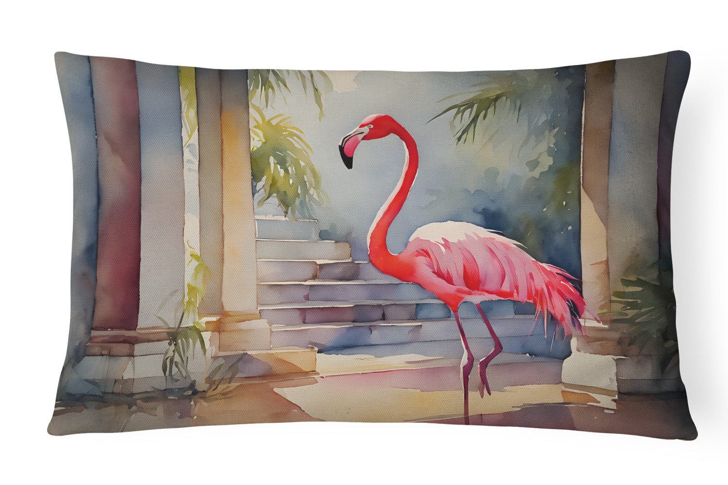 Nautical Collection Throw Pillow Throw Pillow for Indoor Couch Bed Outdoor Patio Washable, Flamingo 2862,12Hx16W