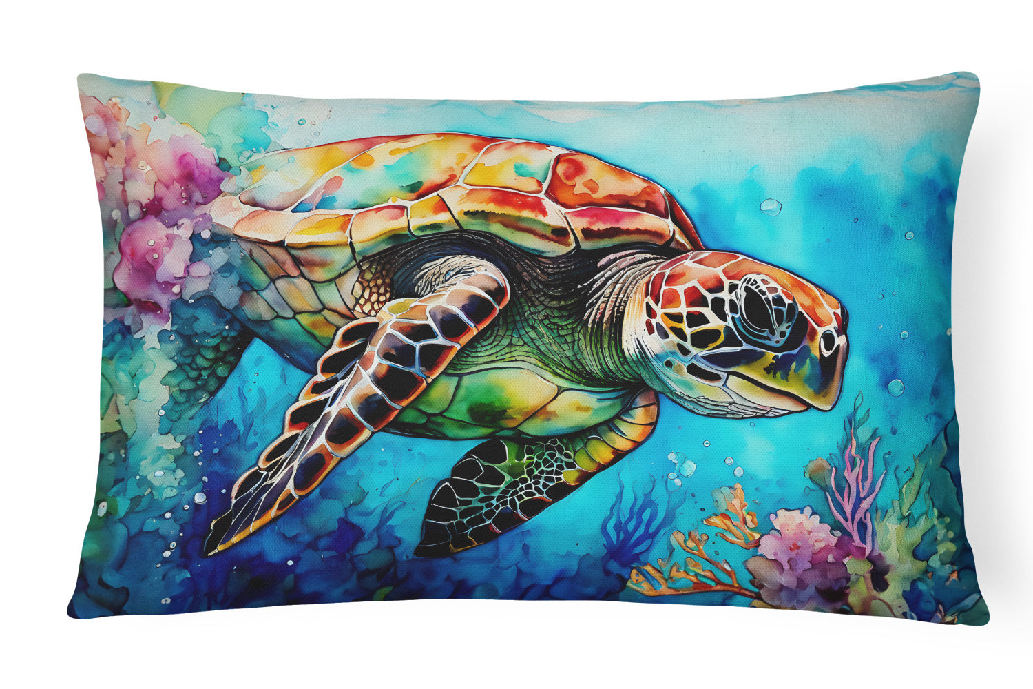 Nautical Collection Throw Pillow Throw Pillow for Indoor Couch Bed Outdoor Patio Washable, Loggerhead Sea Turtle 2809,12Hx16W