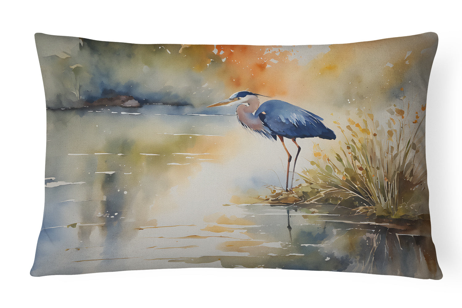 Nautical Collection Throw Pillow Throw Pillow for Indoor Couch Bed Outdoor Patio Washable, Blue Heron 2847,12Hx16W