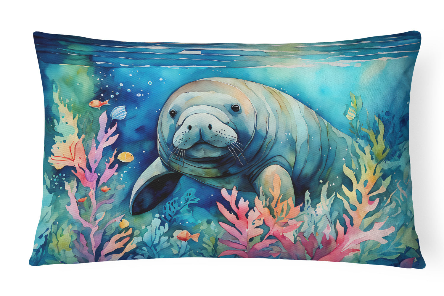 Nautical Collection Throw Pillow Throw Pillow for Indoor Couch Bed Outdoor Patio Washable, Manatee 2812,12Hx16W