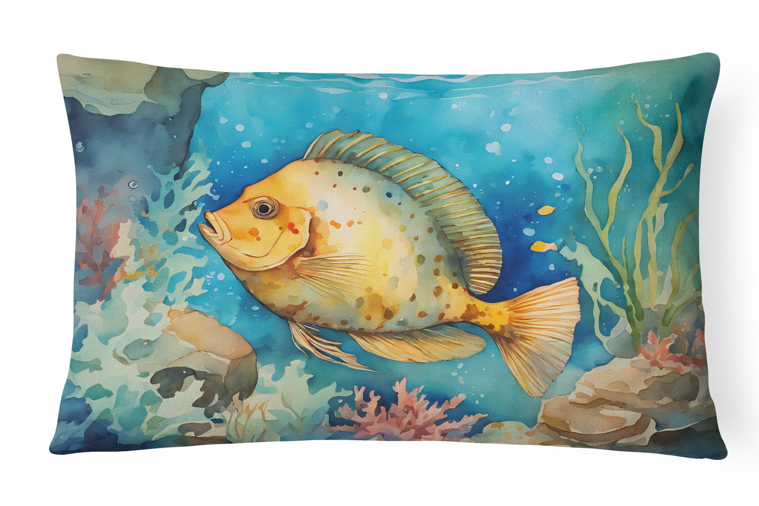 Nautical Collection Throw Pillow Throw Pillow for Indoor Couch Bed Outdoor Patio Washable, Flounder 2787,12Hx16W