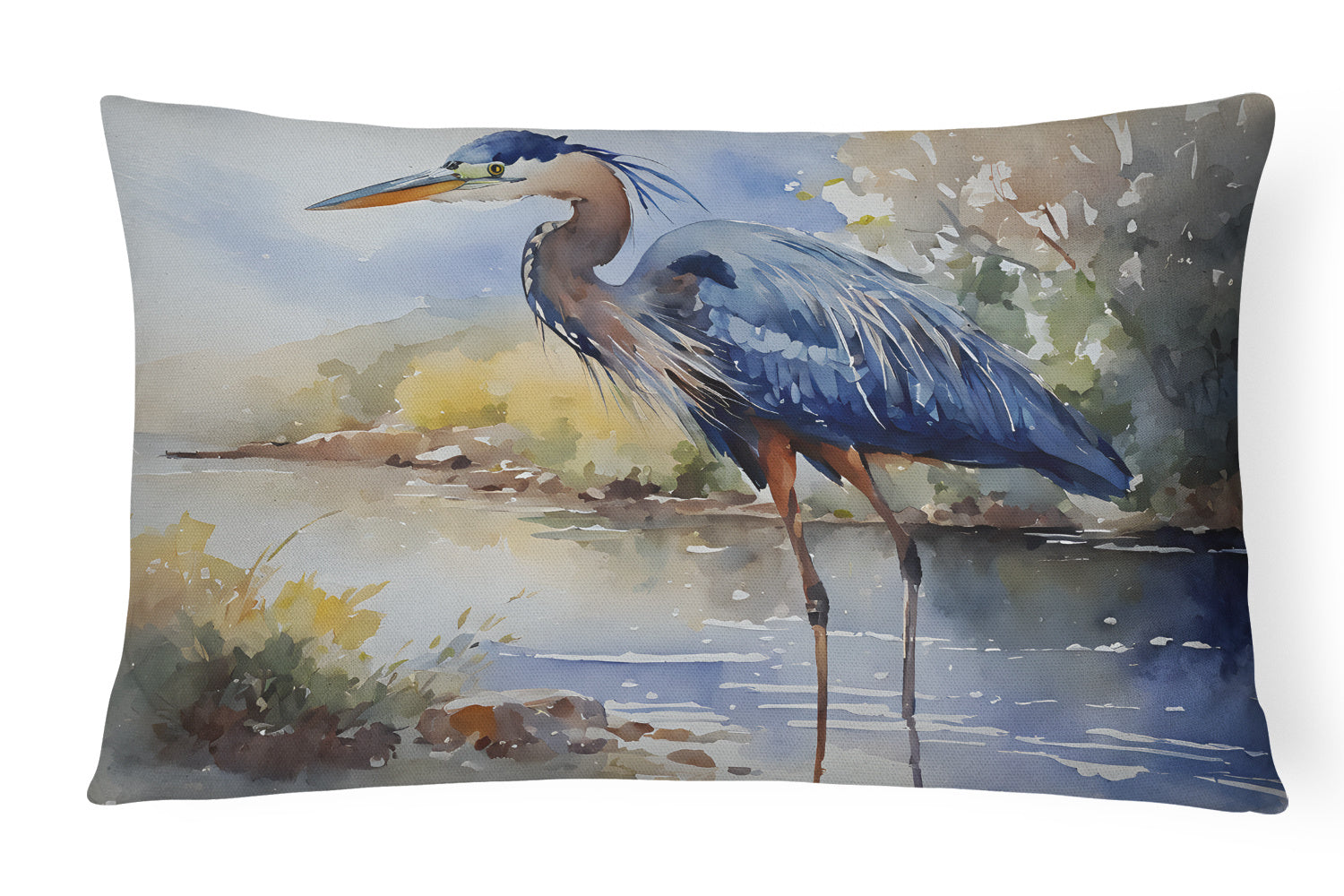 Nautical Collection Throw Pillow Throw Pillow for Indoor Couch Bed Outdoor Patio Washable, Blue Heron 2848,12Hx16W