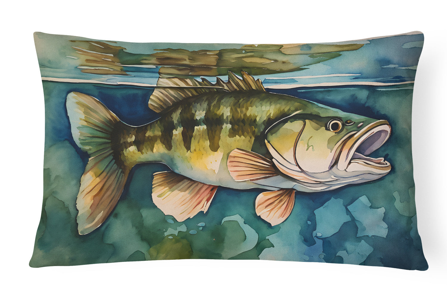 Nautical Collection Throw Pillow Throw Pillow for Indoor Couch Bed Outdoor Patio Washable, Smallmouth Bass 2828,12Hx16W