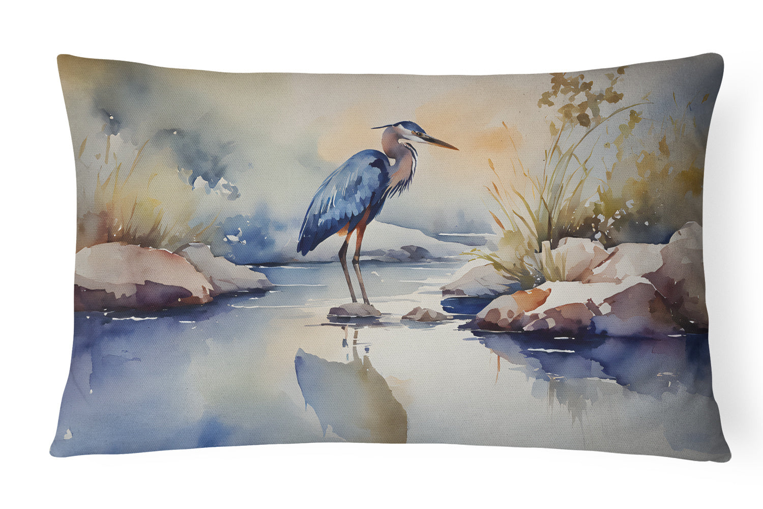 Nautical Collection Throw Pillow Throw Pillow for Indoor Couch Bed Outdoor Patio Washable, Blue Heron 2850,12Hx16W