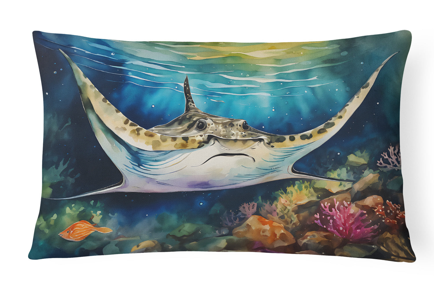 Nautical Collection Throw Pillow Throw Pillow for Indoor Couch Bed Outdoor Patio Washable, Sting Ray 2831,12Hx16W