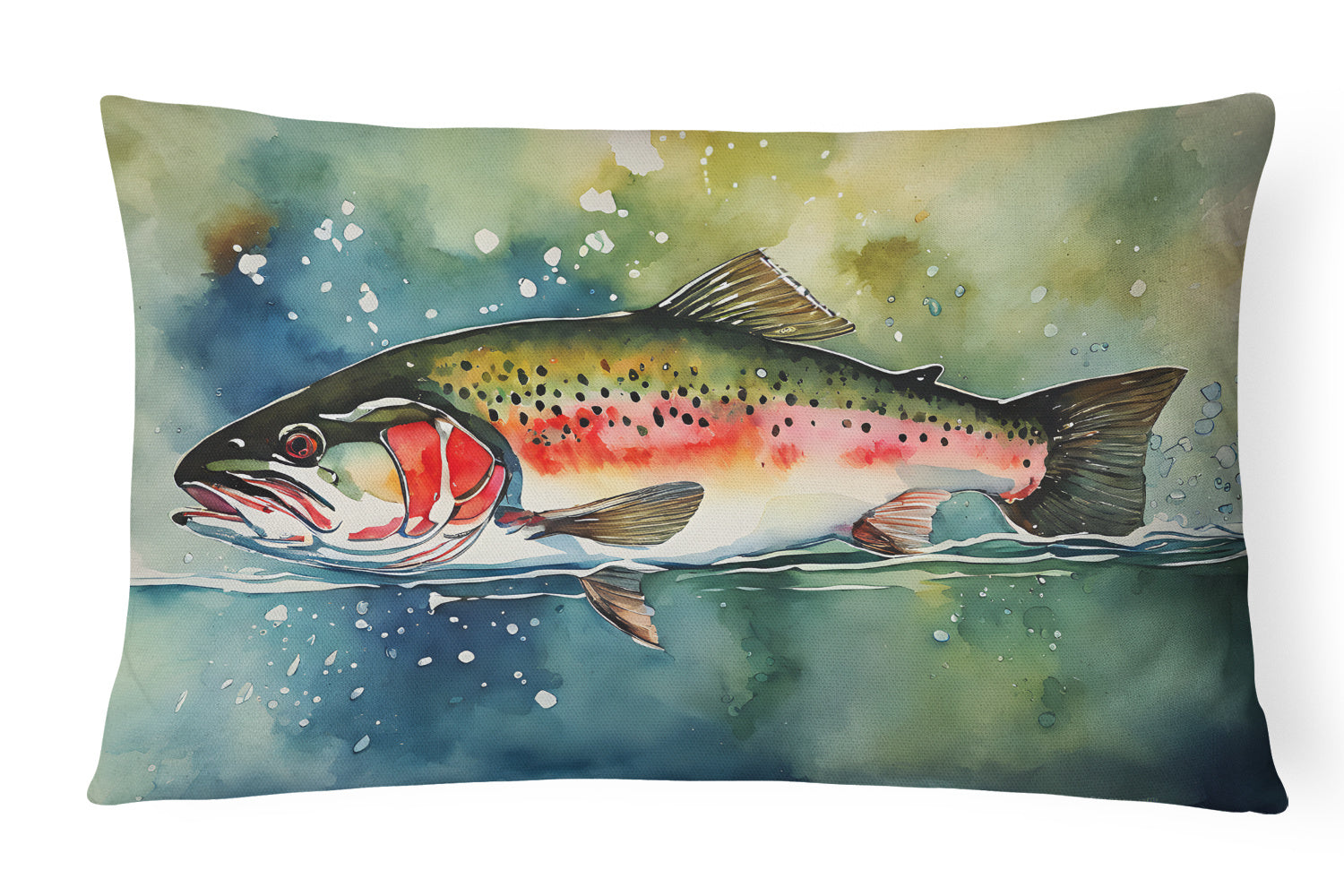 Nautical Collection Throw Pillow Throw Pillow for Indoor Couch Bed Outdoor Patio Washable, Trout 2841,12Hx16W