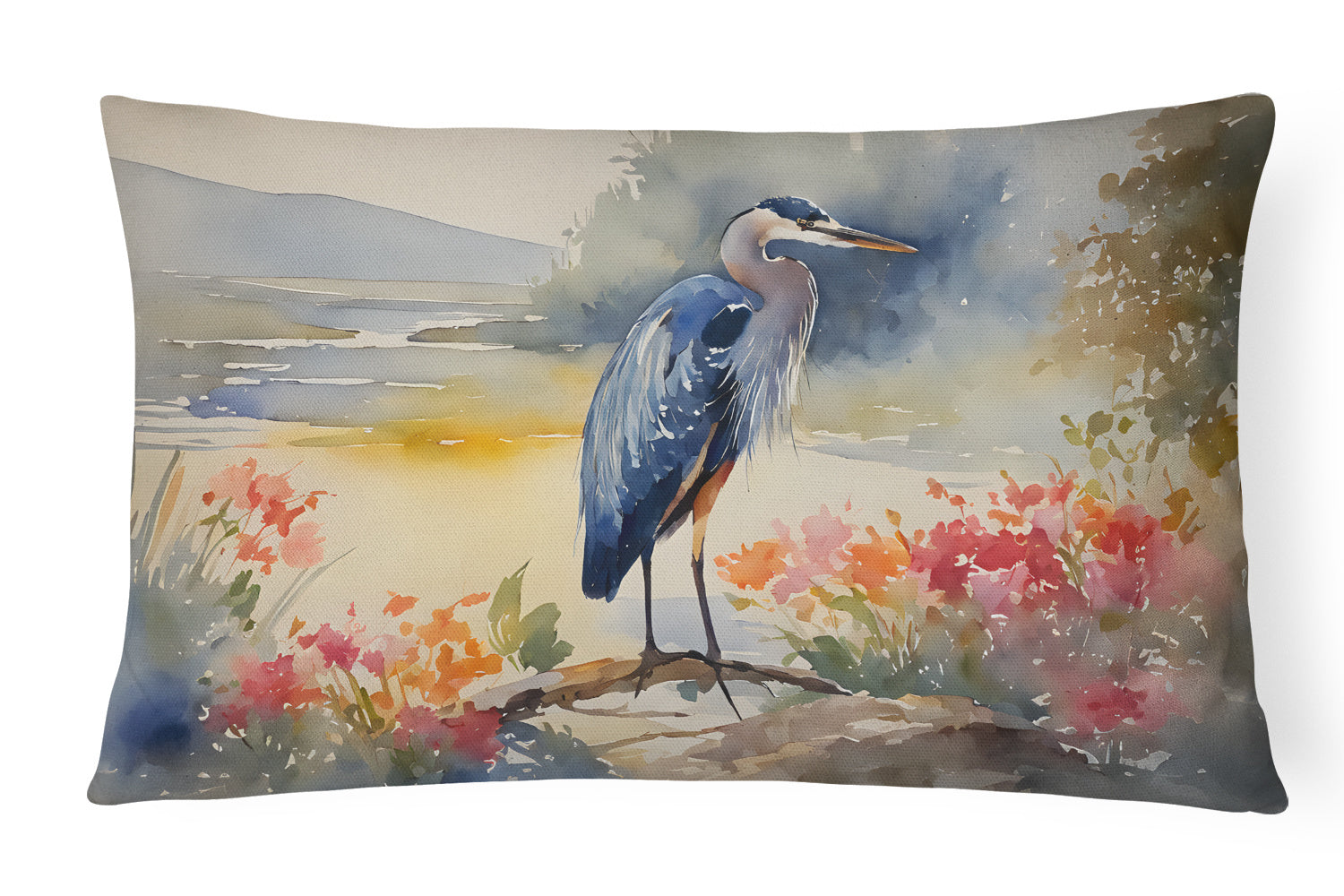 Nautical Collection Throw Pillow Throw Pillow for Indoor Couch Bed Outdoor Patio Washable, Blue Heron 2845,12Hx16W