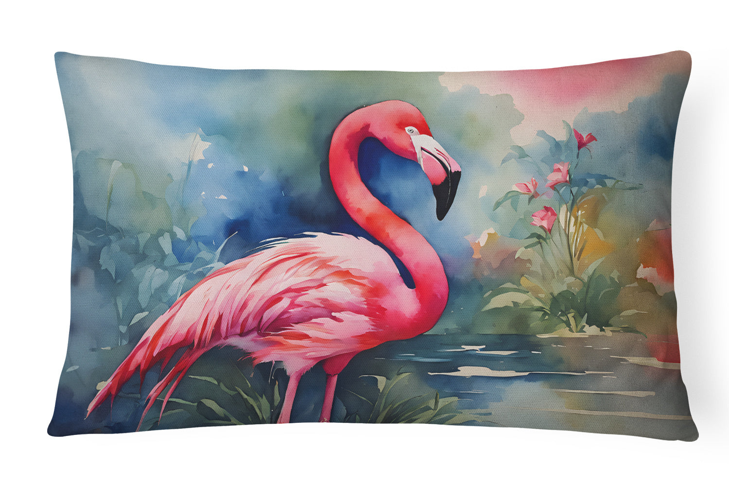 Nautical Collection Throw Pillow Throw Pillow for Indoor Couch Bed Outdoor Patio Washable, Flamingo 2859,12Hx16W