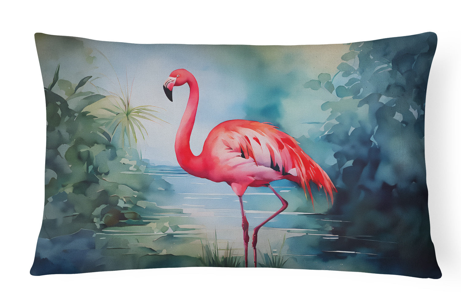 Nautical Collection Throw Pillow Throw Pillow for Indoor Couch Bed Outdoor Patio Washable, Flamingo 2861,12Hx16W