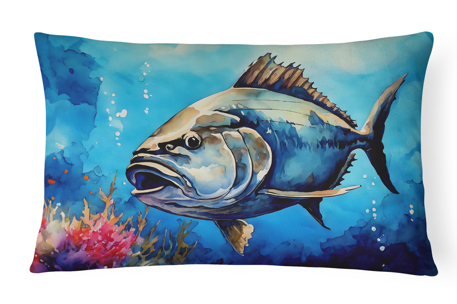 Nautical Collection Throw Pillow Throw Pillow for Indoor Couch Bed Outdoor Patio Washable, Bluefin Tuna 2773,12Hx16W