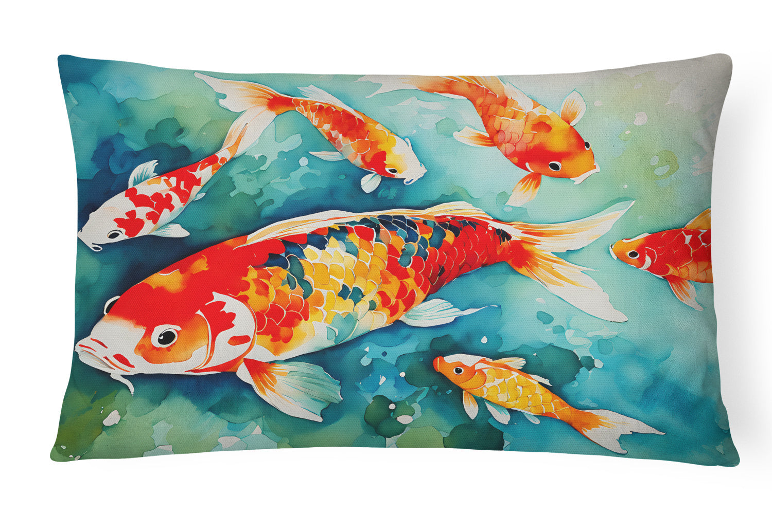 Nautical Collection Throw Pillow Throw Pillow for Indoor Couch Bed Outdoor Patio Washable, Koi Fish 2796,12Hx16W