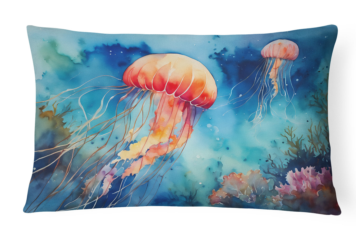 Nautical Collection Throw Pillow Throw Pillow for Indoor Couch Bed Outdoor Patio Washable, Jellyfish 2793,12Hx16W