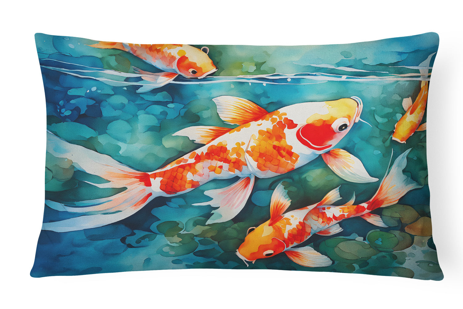 Nautical Collection Throw Pillow Throw Pillow for Indoor Couch Bed Outdoor Patio Washable, Koi Fish 2799,12Hx16W