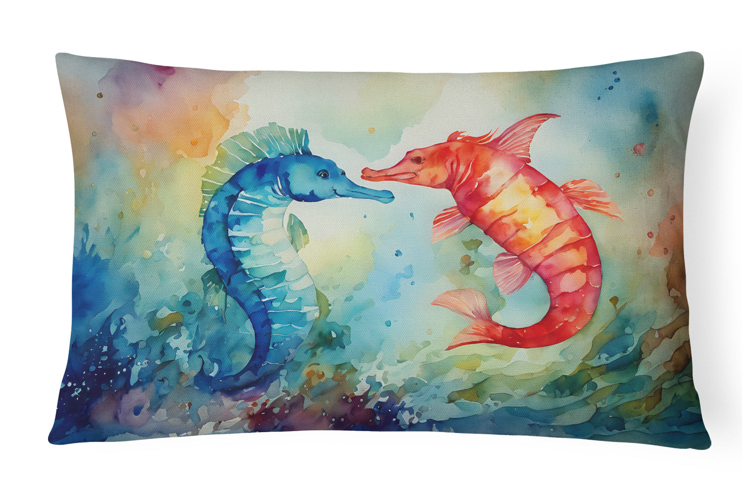 Nautical Collection Throw Pillow Throw Pillow for Indoor Couch Bed Outdoor Patio Washable, Seahorses 2822,12Hx16W