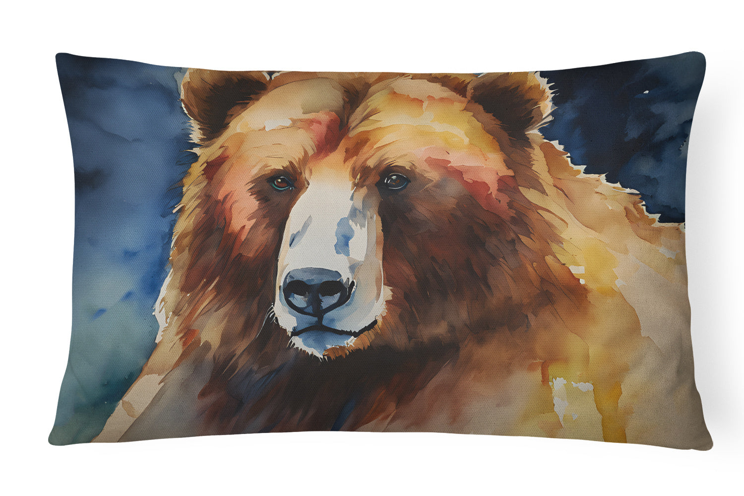 NEW Watercolor Wildlife Throw Pillow Throw Pillow for Indoor Couch Bed Outdoor Patio Washable, Kodiak Bear 2941,12Hx16W