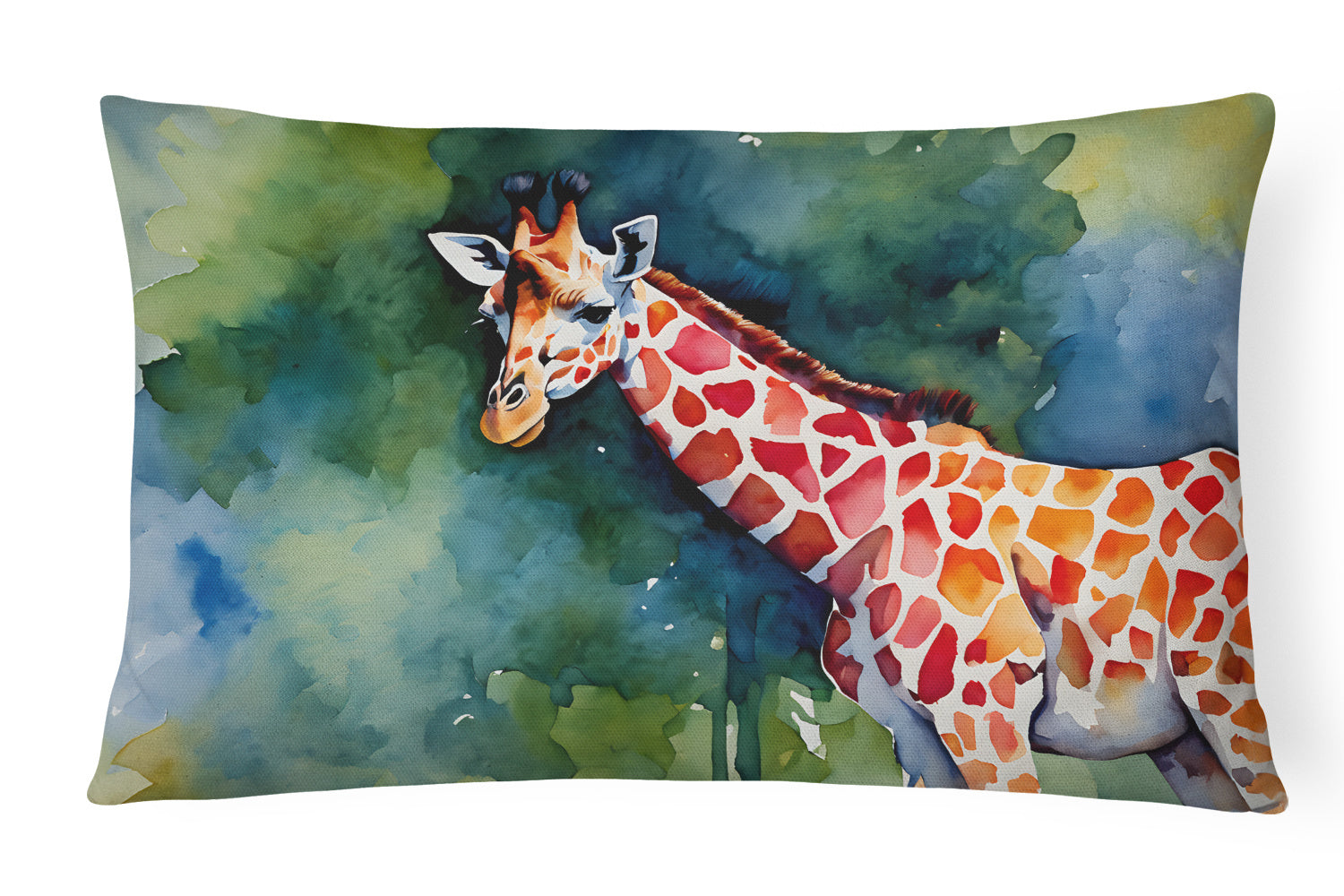 NEW Watercolor Wildlife Throw Pillow Throw Pillow for Indoor Couch Bed Outdoor Patio Washable, Giraffe 2913,12Hx16W