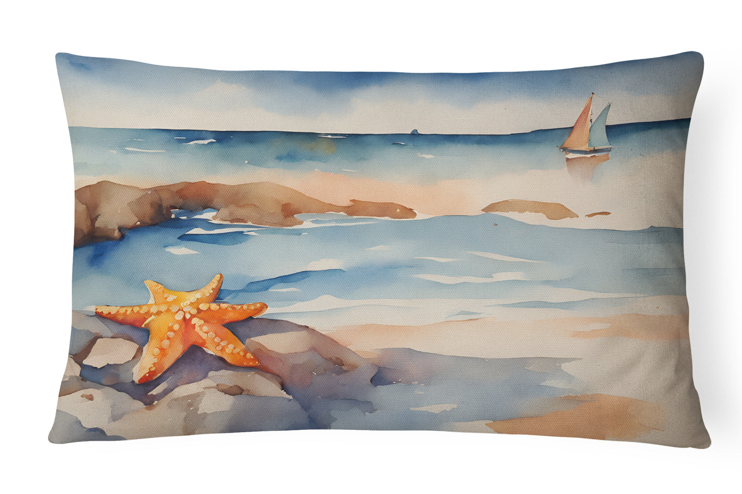 Nautical Collection Throw Pillow Throw Pillow for Indoor Couch Bed Outdoor Patio Washable, Starfish 2830,12Hx16W