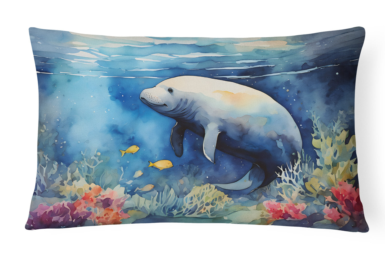 Nautical Collection Throw Pillow Throw Pillow for Indoor Couch Bed Outdoor Patio Washable, Manatee 2811,12Hx16W