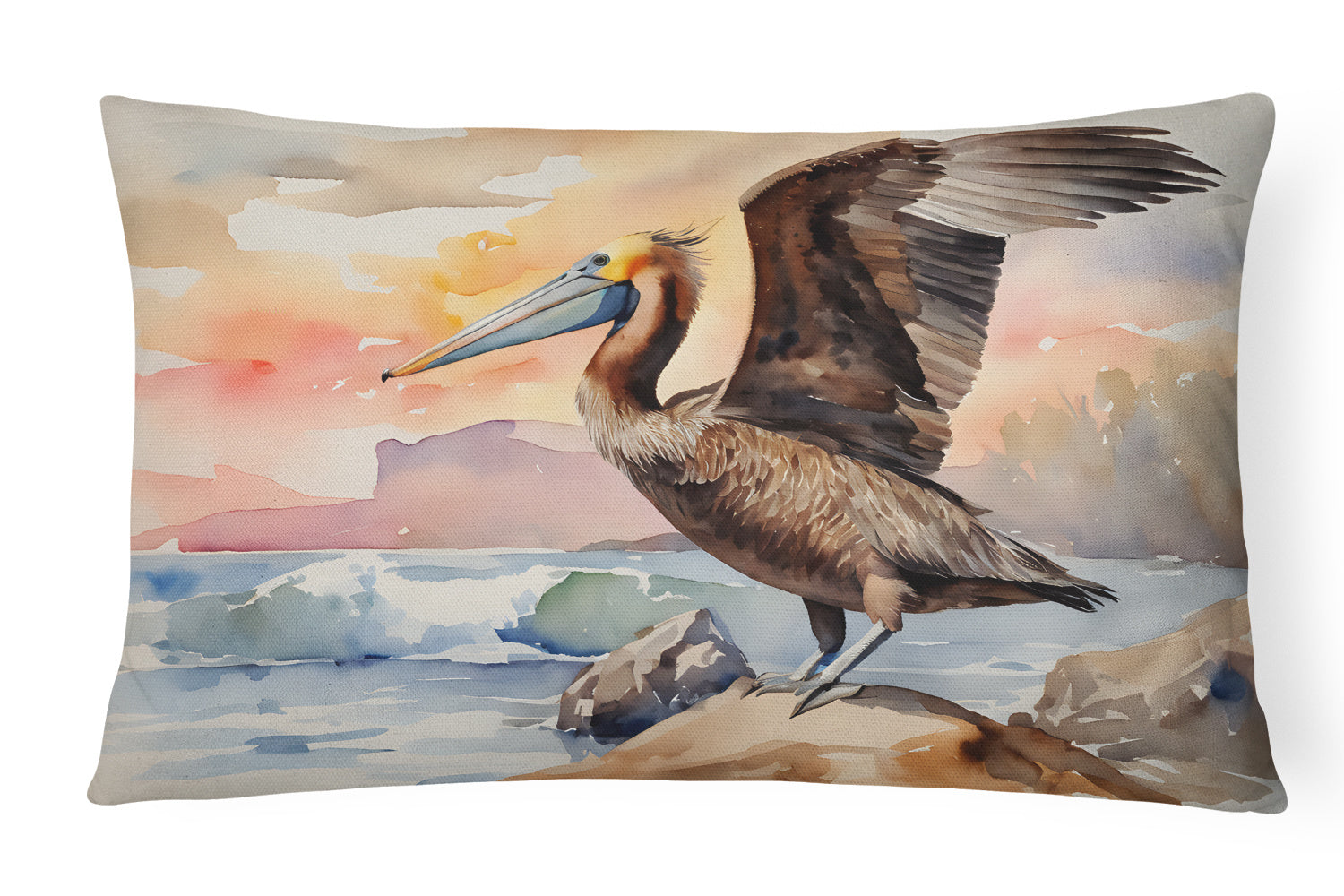 Nautical Collection Throw Pillow Throw Pillow for Indoor Couch Bed Outdoor Patio Washable, Pelican 2857,12Hx16W