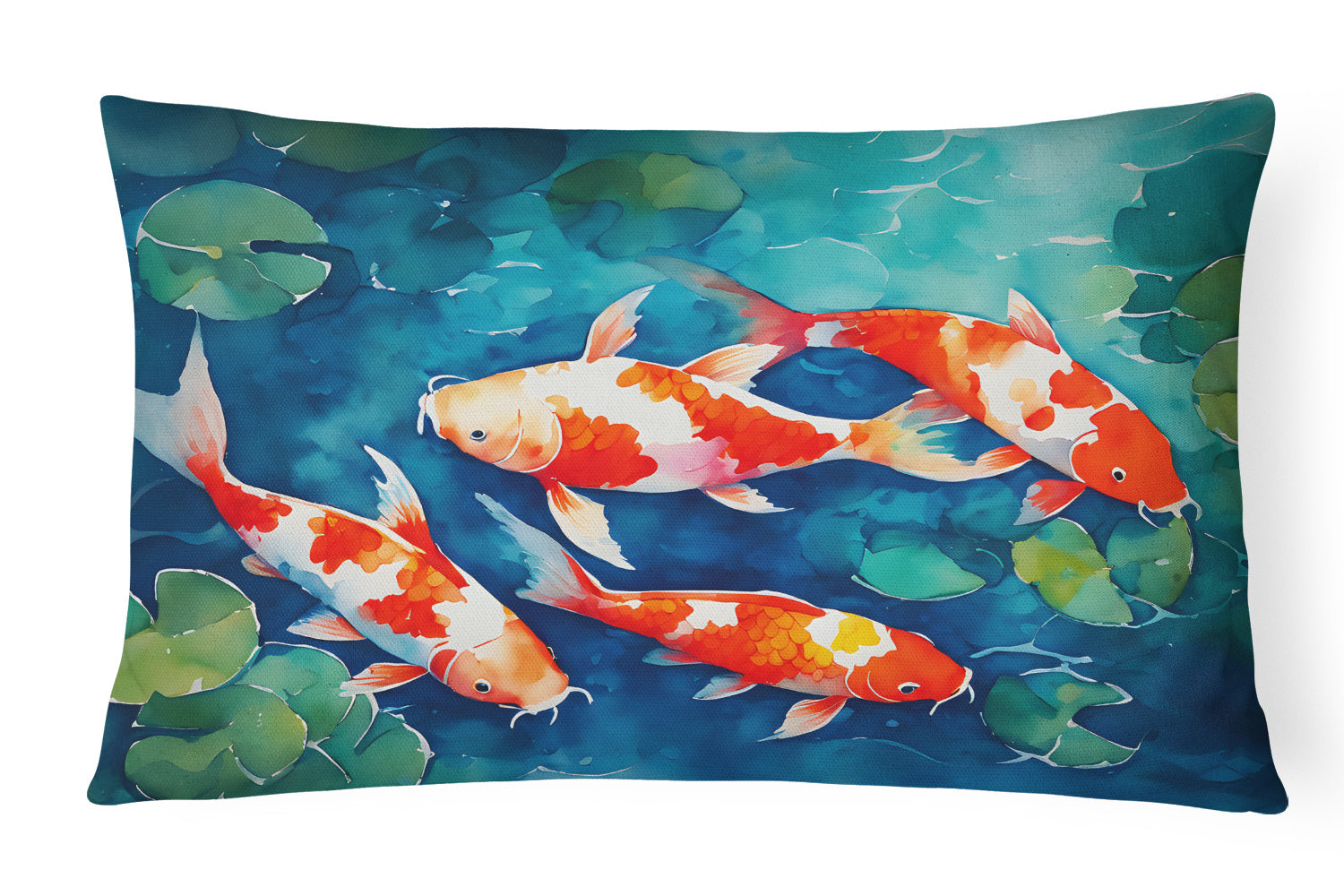 Nautical Collection Throw Pillow Throw Pillow for Indoor Couch Bed Outdoor Patio Washable, Koi Fish 2800,12Hx16W