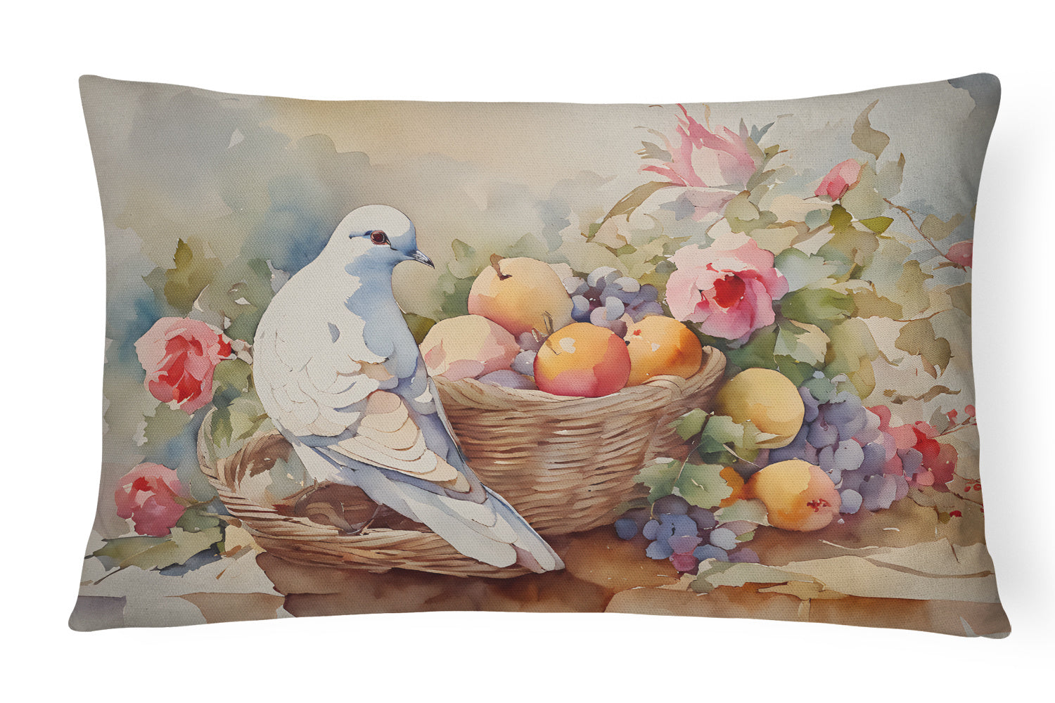 NEW Watercolor Birds Throw Pillow Throw Pillow for Indoor Couch Bed Outdoor Patio Washable, Dove 3206,12Hx16W