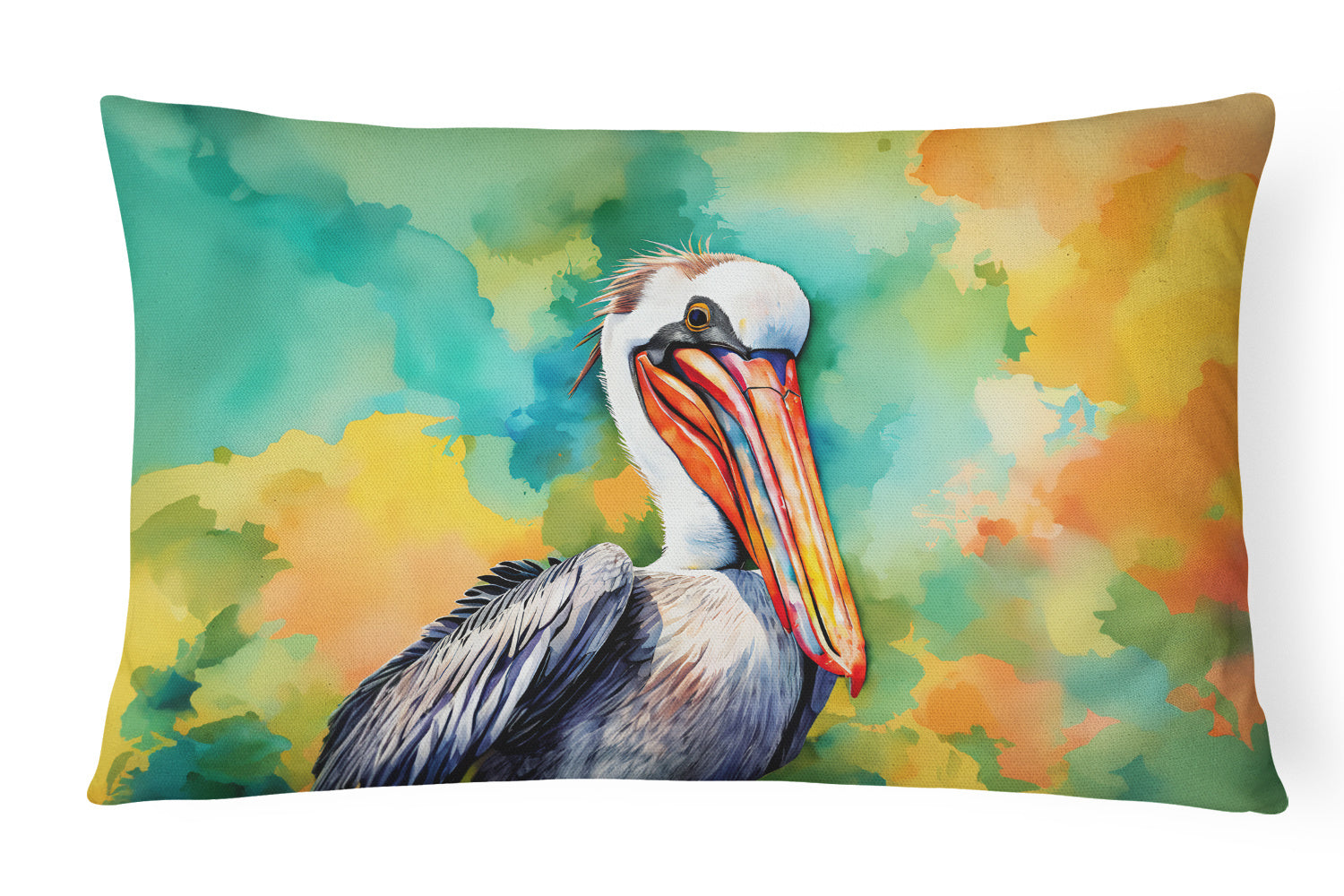 Hippie Animals Throw Pillow Throw Pillow for Indoor Couch Bed Outdoor Patio Washable, Pelican 4023,12Hx16W