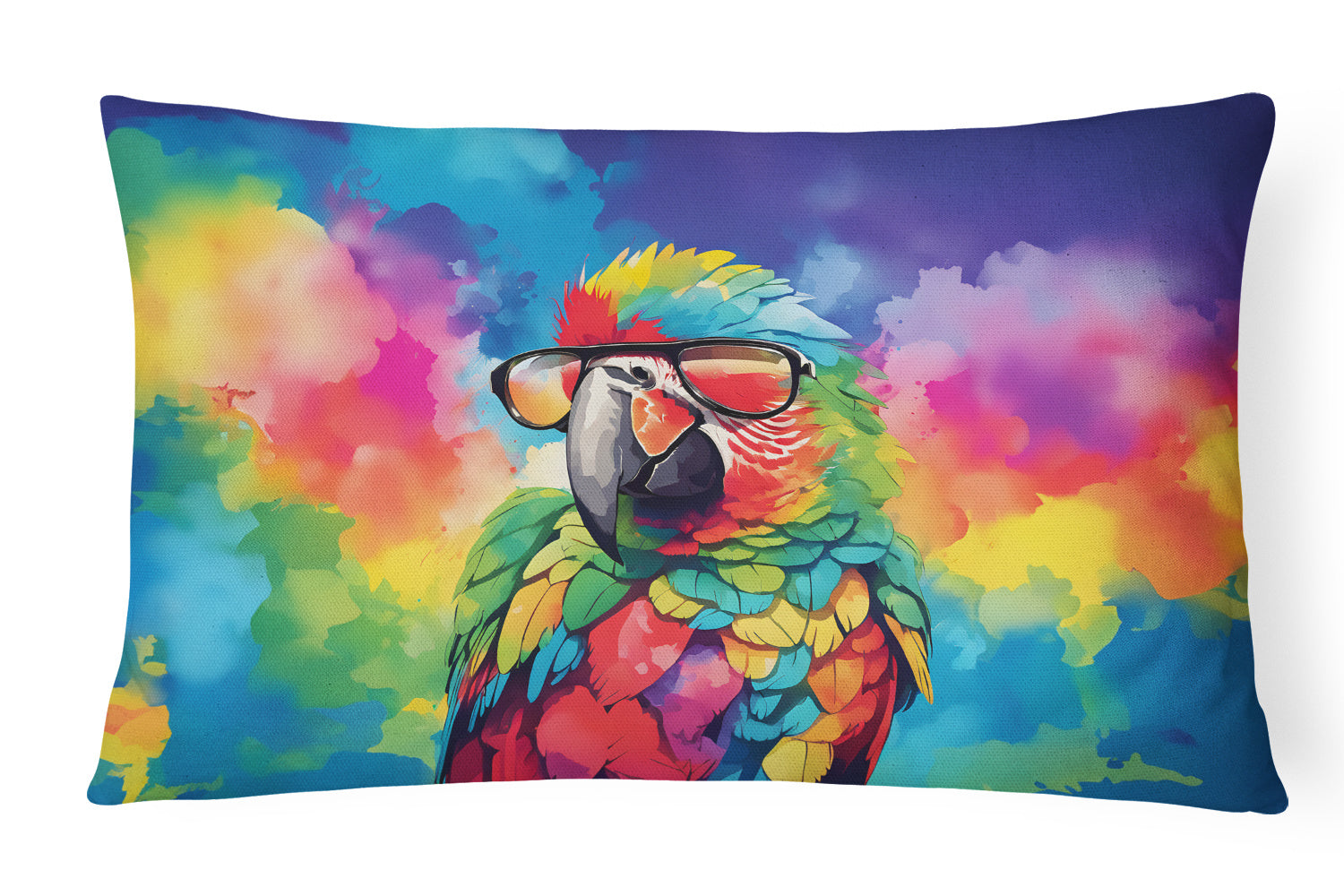 Hippie Animals Throw Pillow Throw Pillow for Indoor Couch Bed Outdoor Patio Washable, Parrot 4020,12Hx16W