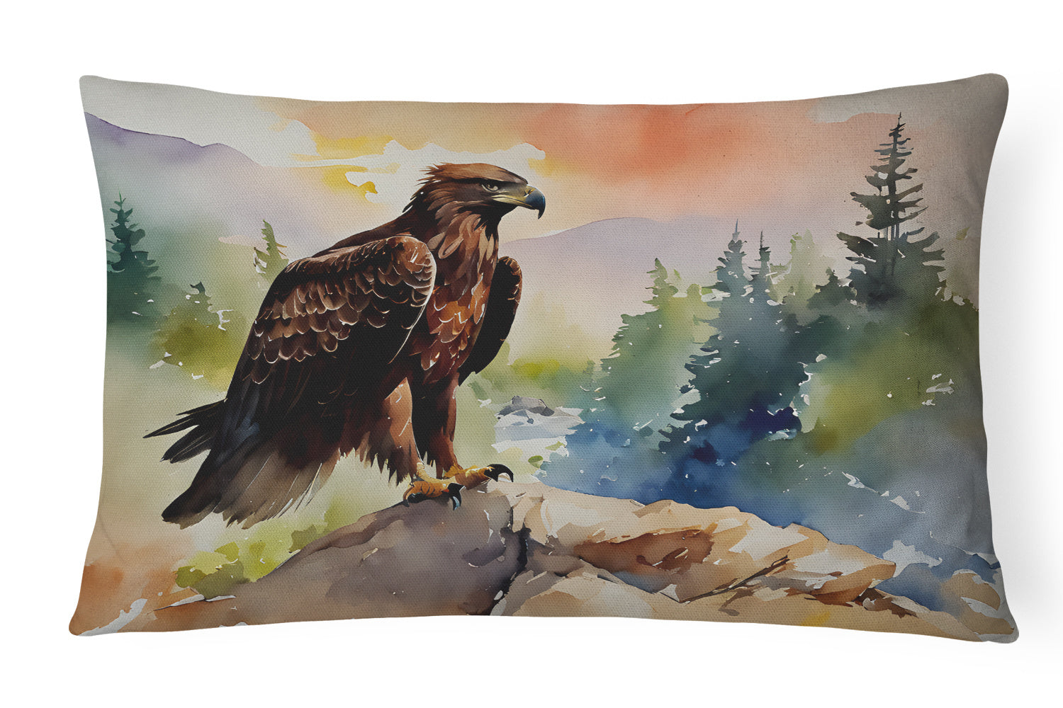 Watercolor Birds Throw Pillow Throw Pillow for Indoor Couch Bed Outdoor Patio Washable, Eagle 3209,12Hx16W