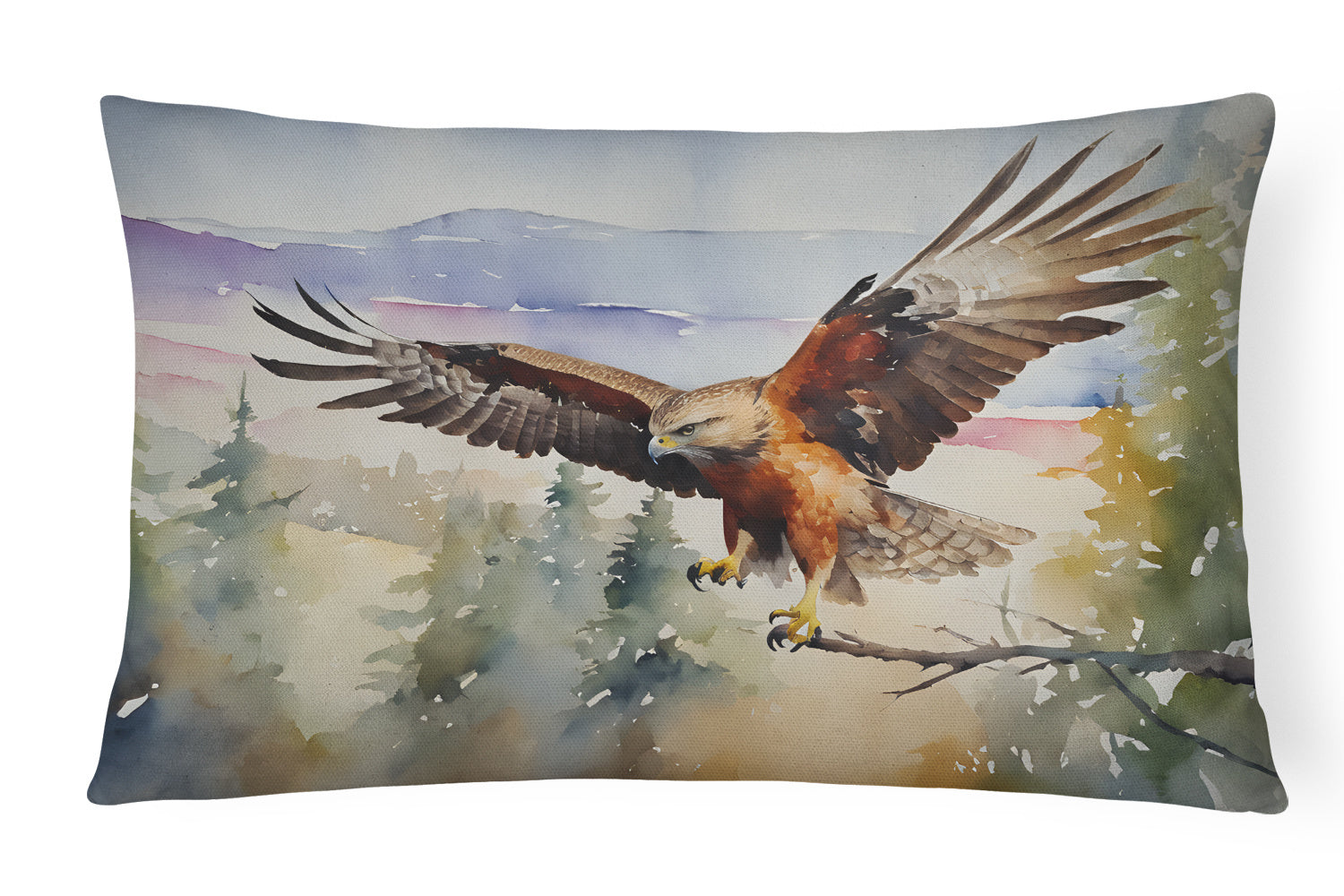 Watercolor Birds Throw Pillow Throw Pillow for Indoor Couch Bed Outdoor Patio Washable, Hawk 3233,12Hx16W